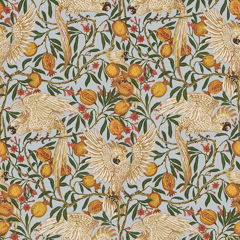 Pomegranates and cockatoos Wallpaper - Walter Crane