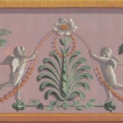 Papier peint Frise Angelots et bouquets