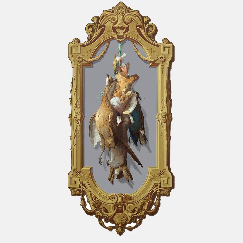 Trompe-l'oeil wallpaper medallion - Vaucluse Trompe-l'oeil wallpaper medallion - Vaucluse