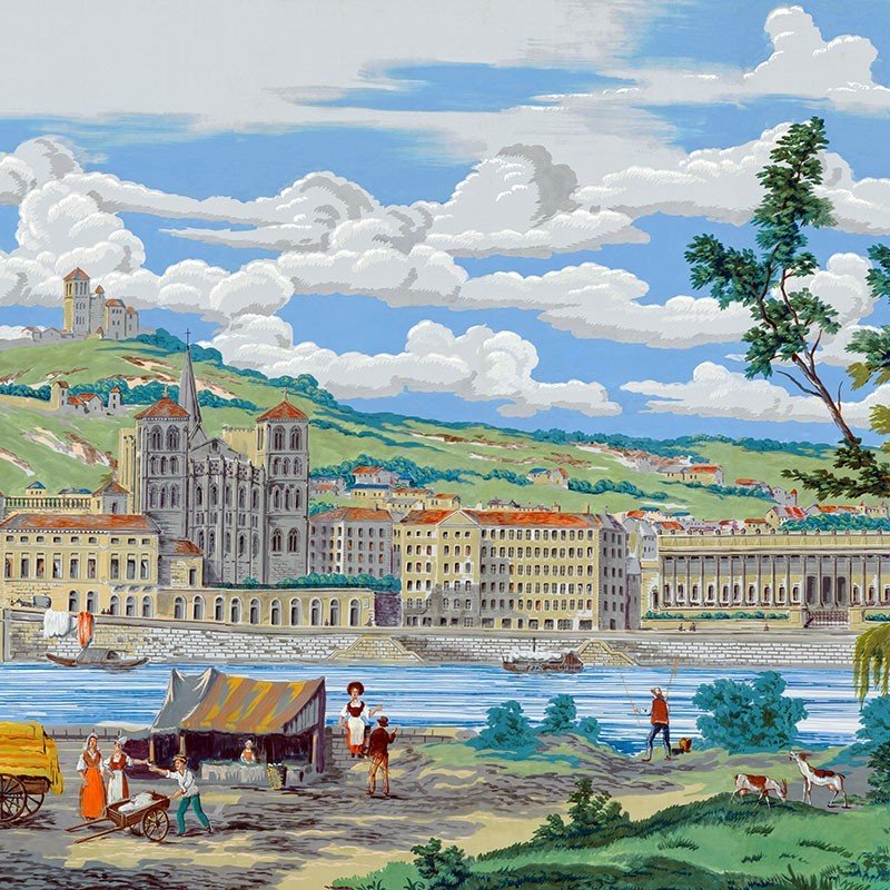 Papier peint panoramique les vues de Lyon