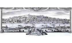 View of the hill of Fourviere and the quays of Saone Scenic wallpaper