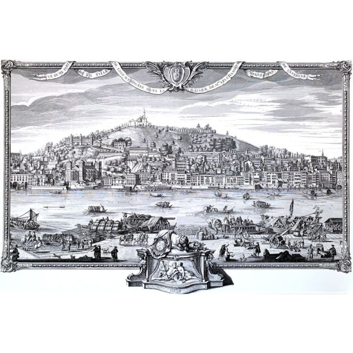 Papier peint Panoramique Vue de la colline de Fourviere et des quais de Saone