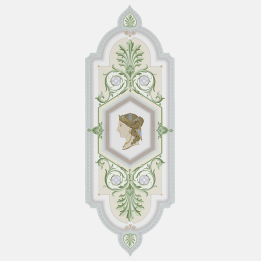 Cameo wallpaper medallion with antique figure looking left