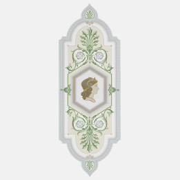 Cameo wallpaper medallion with antique figure looking right