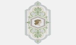 Cameo wallpaper medallion with antique figure looking right