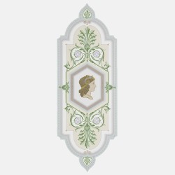 Cameo wallpaper medallion with antique figure looking right