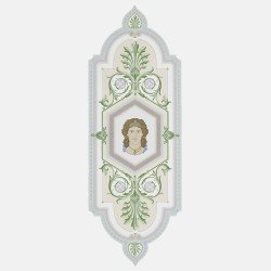 Cameo wallpaper medallion with antique face figure