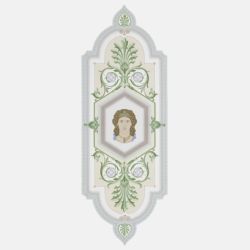 Cameo wallpaper medallion with antique face figure