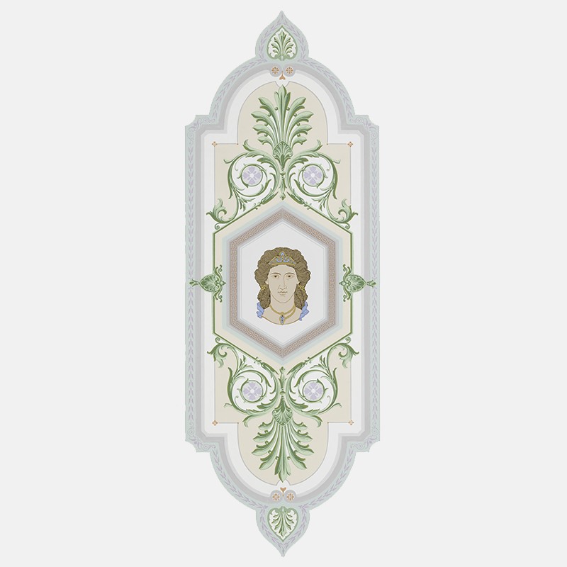 Medallion wallpaper Parthenon Frescoes Face Figure