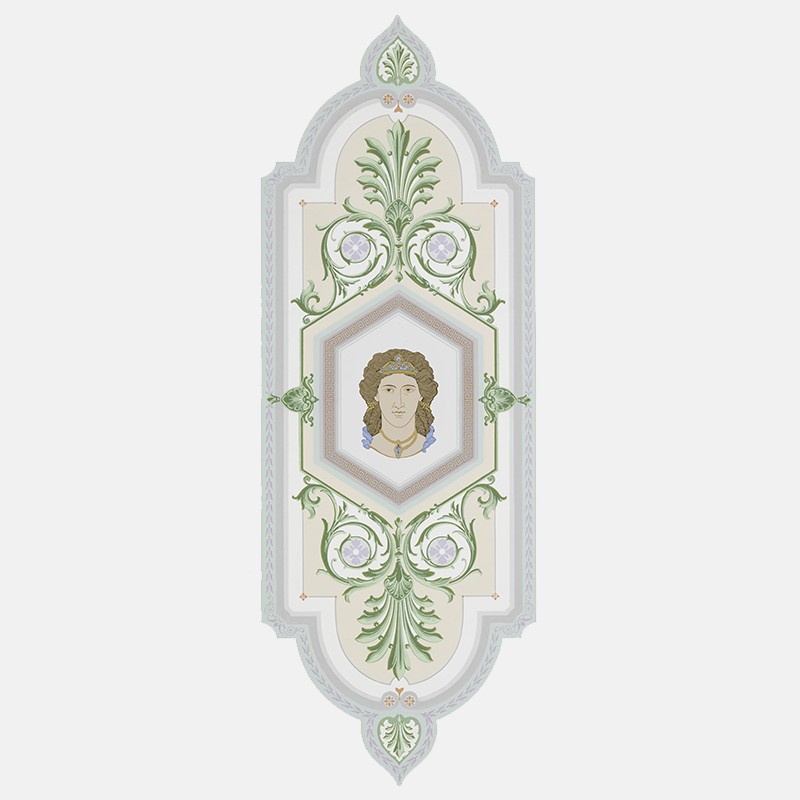 Cameo wallpaper medallion with antique face figure