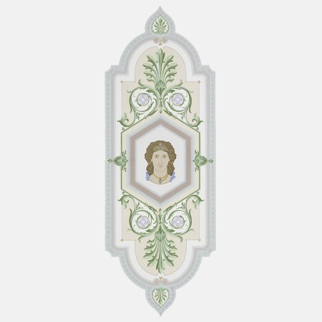 Cameo wallpaper medallion with antique face figure