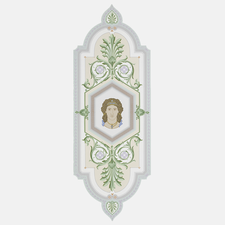 Cameo wallpaper medallion with antique face figure