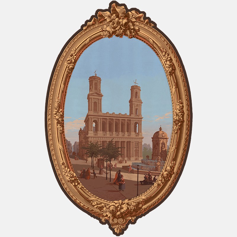 L'église Saint-Sulpice - Medaillon de papier peint