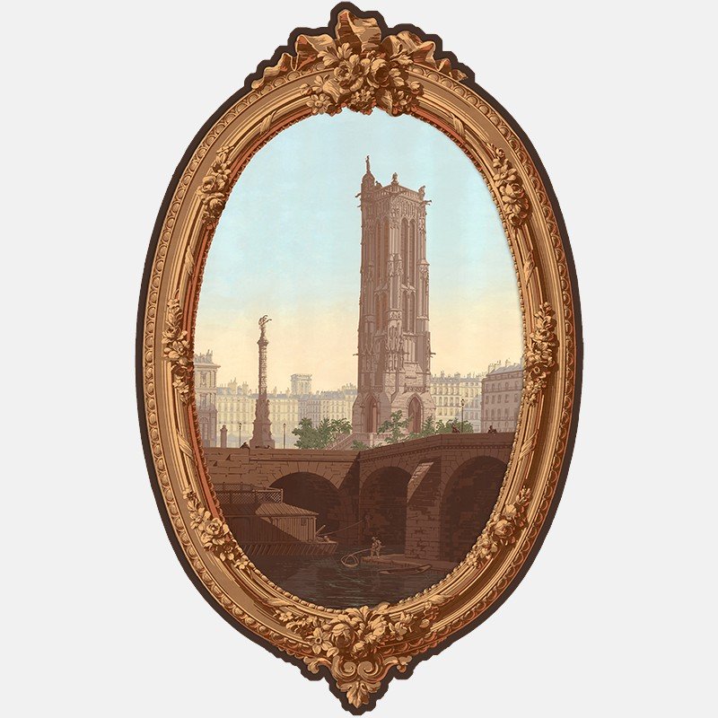 La tour Saint-Jacques - Medaillon de papier peint