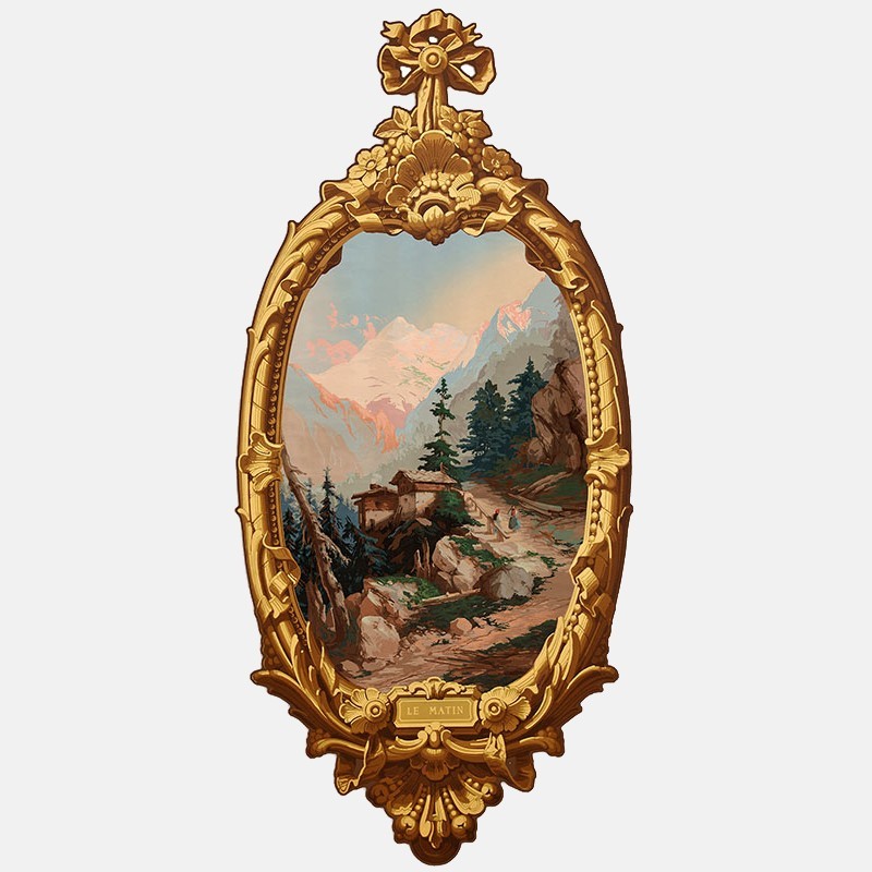 Trompe-l'oeil wallpaper medallion - Morning