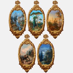 Le midi - Medaillon de papier peint