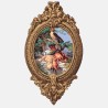 Trompe-l'oeil wallpaper medallion - Hunting and faucon