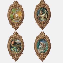 The dog and the swans  - Medallion Wallpaper