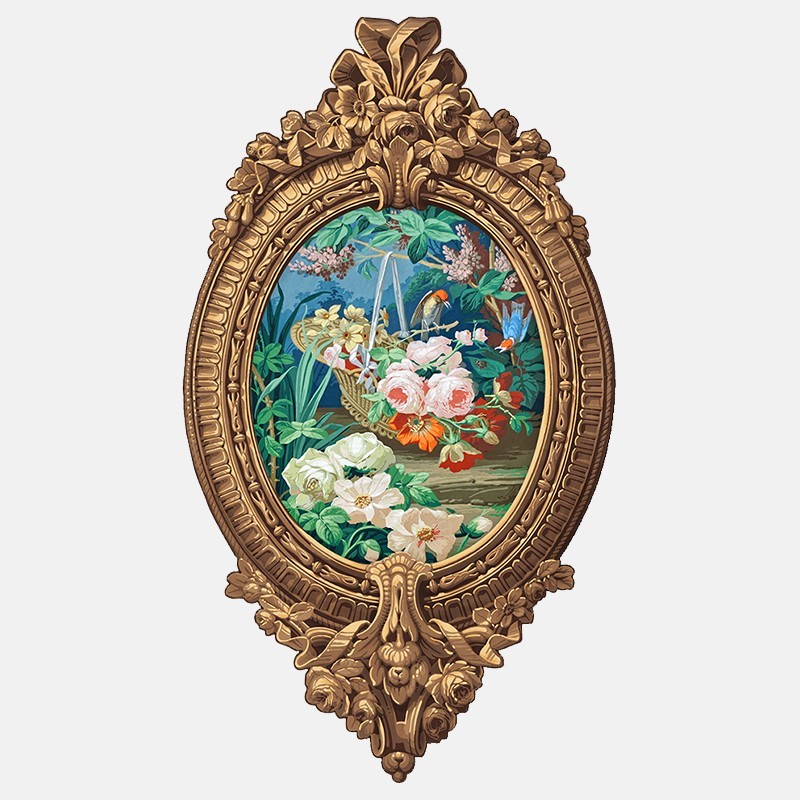 Flower basket  - Medallion Wallpaper