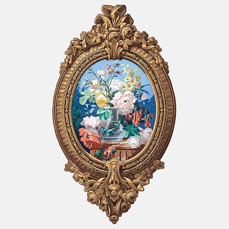 Bouquet of flowers  - Medallion Wallpaper