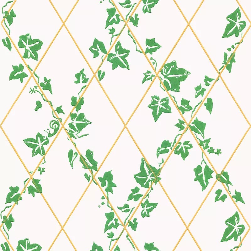 Ivy on diamonds wallpaper