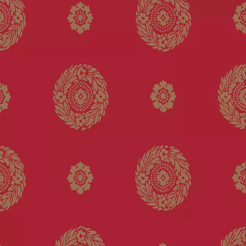 Papier peint Empire Semis de rosaces.