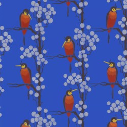 Art Deco birds on branches wallpaper