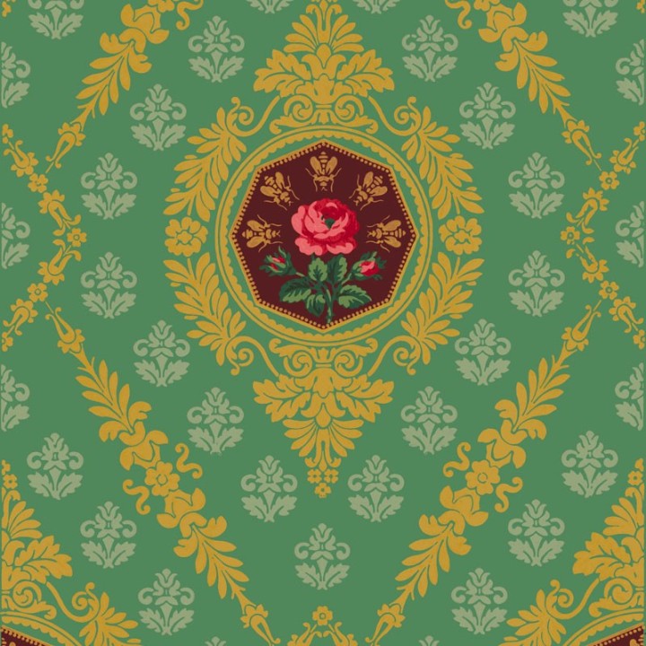 Wallpaper with a hanging for the Emperor's rest room at Versailles.