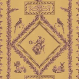 Papier peint Empire Semis de rosaces.