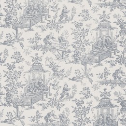 Papier peint Toile de Jouy - Chinois à la brouette
