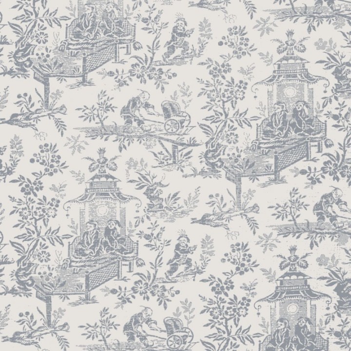 Papier peint Toile de Jouy - Chinois à la brouette