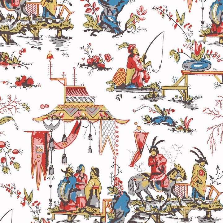 Wallpaper Toile de Jouy Chinese scenes