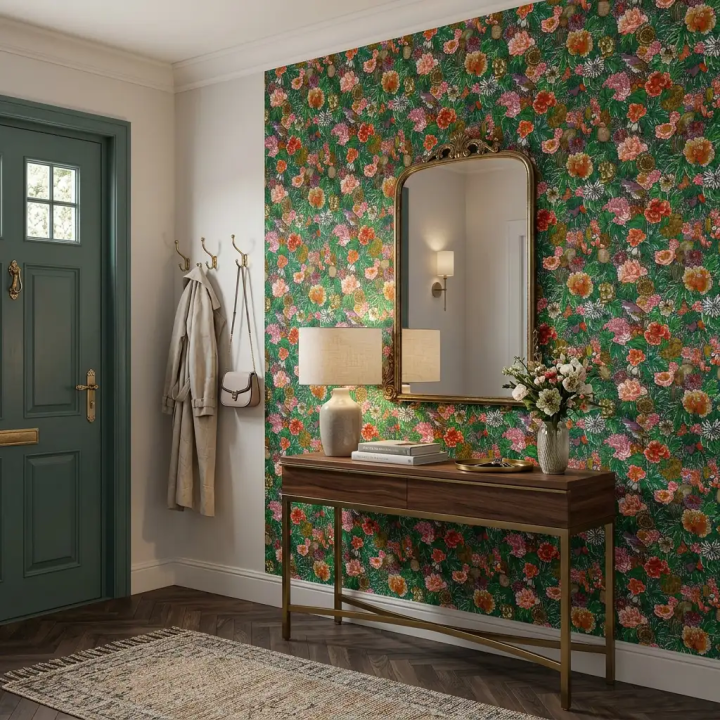 Garden  Mêli-Mélo Wallpaper| Floral Pattern and Vintage Birds